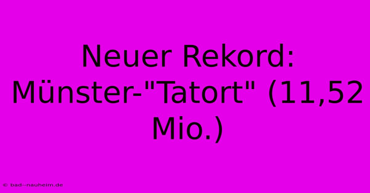 Neuer Rekord: Münster-