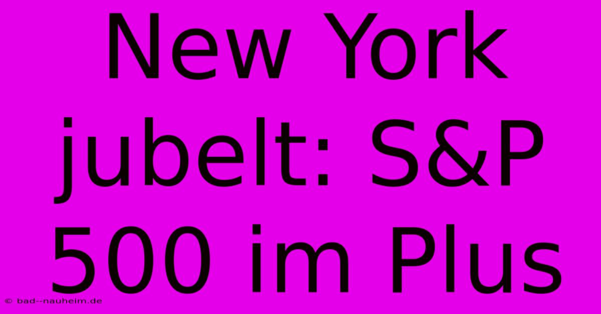 New York Jubelt: S&P 500 Im Plus