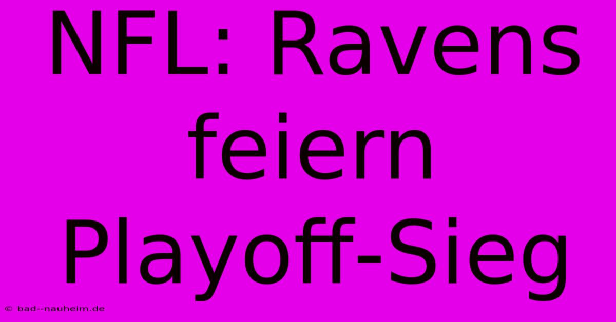 NFL: Ravens Feiern Playoff-Sieg