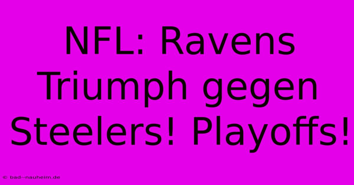 NFL: Ravens Triumph Gegen Steelers! Playoffs!