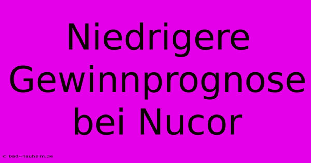 Niedrigere Gewinnprognose Bei Nucor