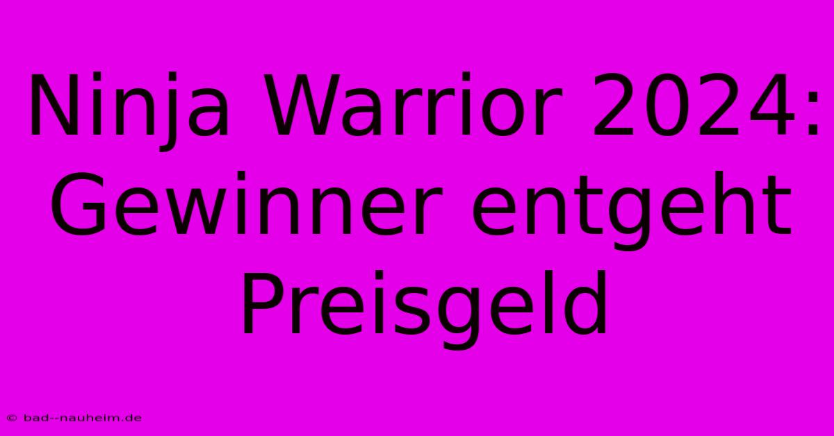 Ninja Warrior 2024: Gewinner Entgeht Preisgeld