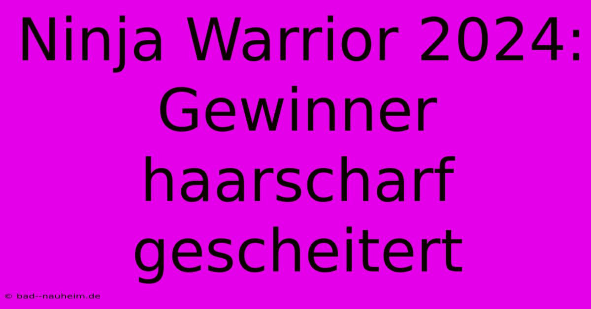 Ninja Warrior 2024: Gewinner Haarscharf Gescheitert