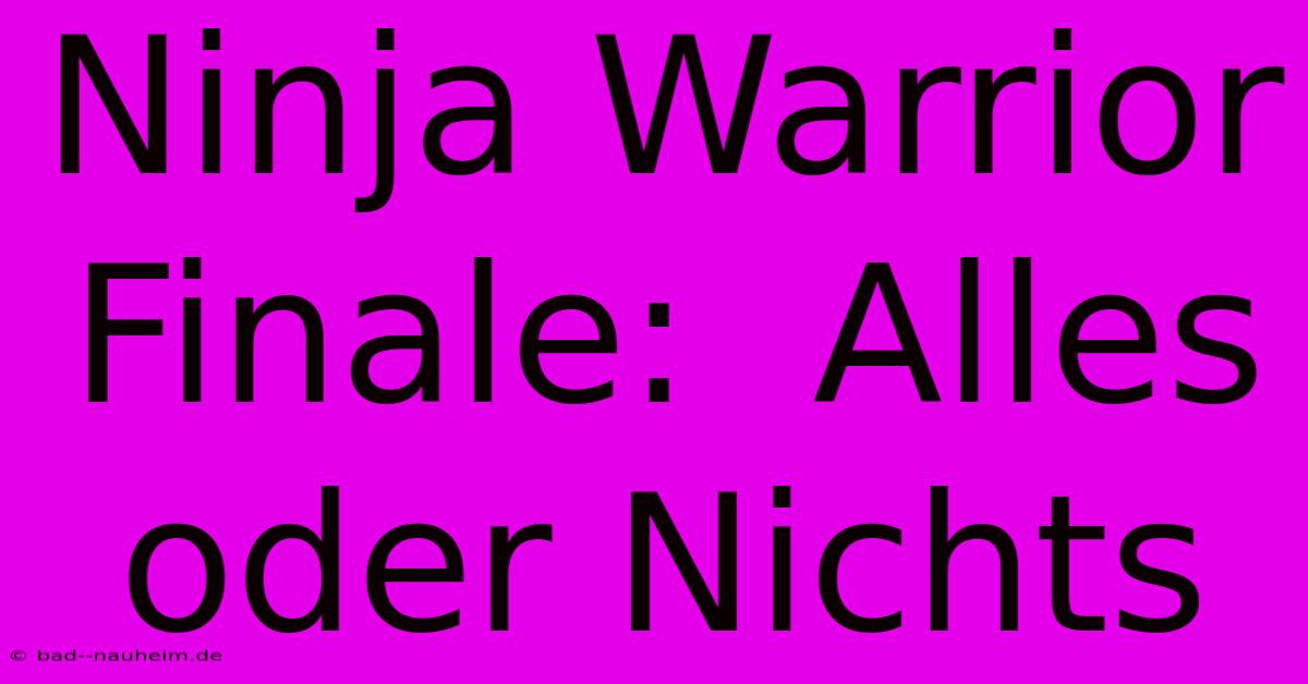 Ninja Warrior Finale:  Alles Oder Nichts