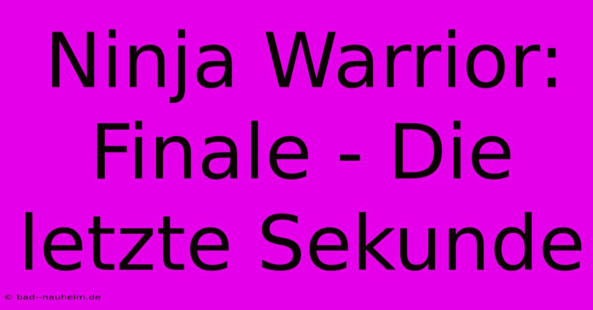 Ninja Warrior: Finale - Die Letzte Sekunde