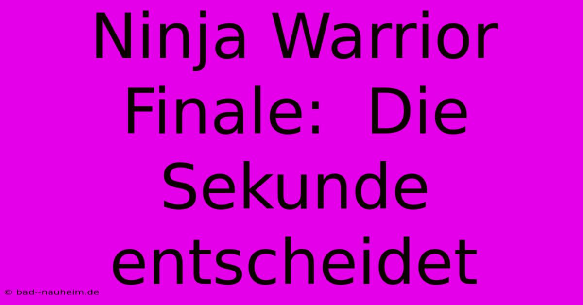 Ninja Warrior Finale:  Die Sekunde Entscheidet