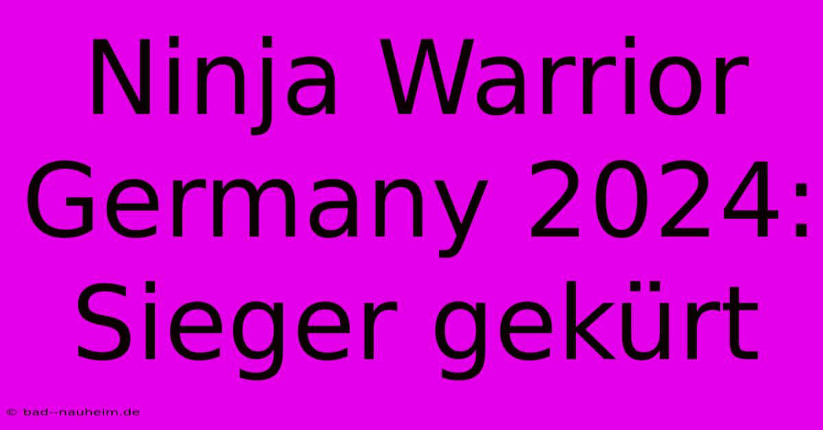 Ninja Warrior Germany 2024:  Sieger Gekürt