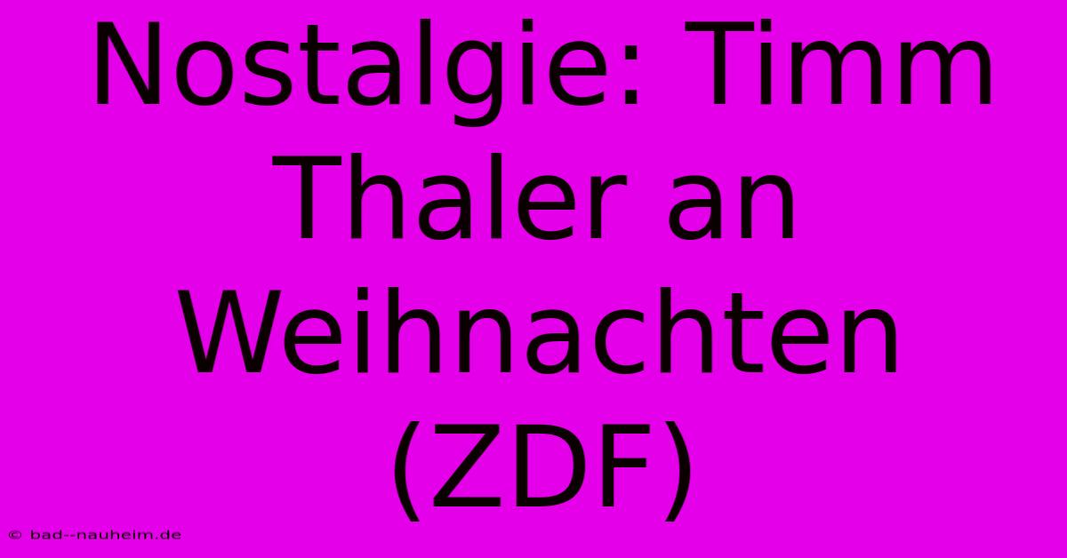 Nostalgie: Timm Thaler An Weihnachten (ZDF)