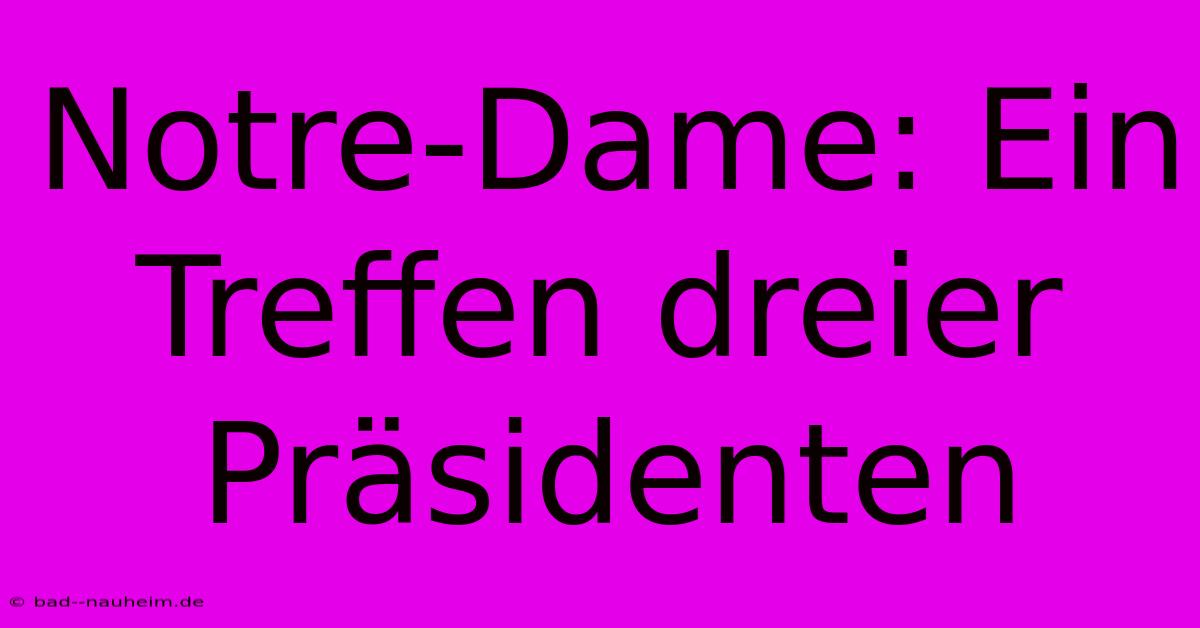 Notre-Dame: Ein Treffen Dreier Präsidenten