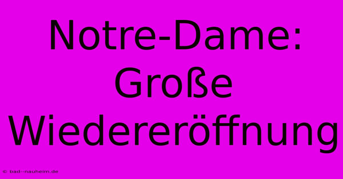 Notre-Dame: Große Wiedereröffnung