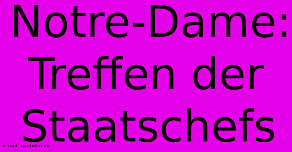 Notre-Dame: Treffen Der Staatschefs