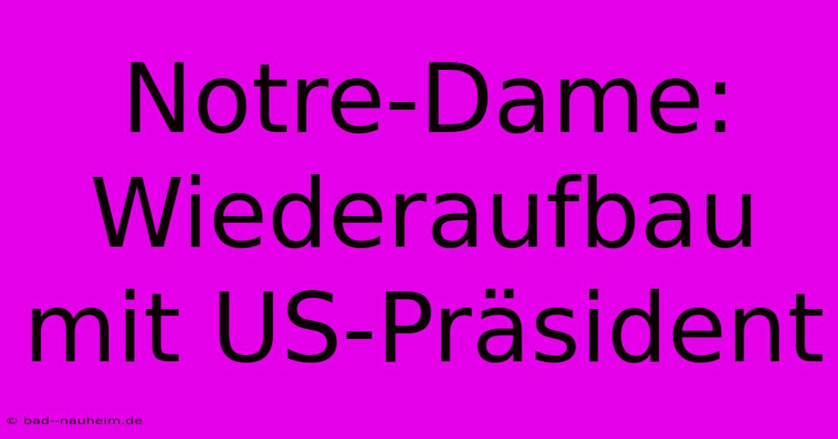 Notre-Dame: Wiederaufbau Mit US-Präsident