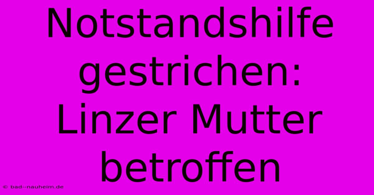 Notstandshilfe Gestrichen: Linzer Mutter Betroffen