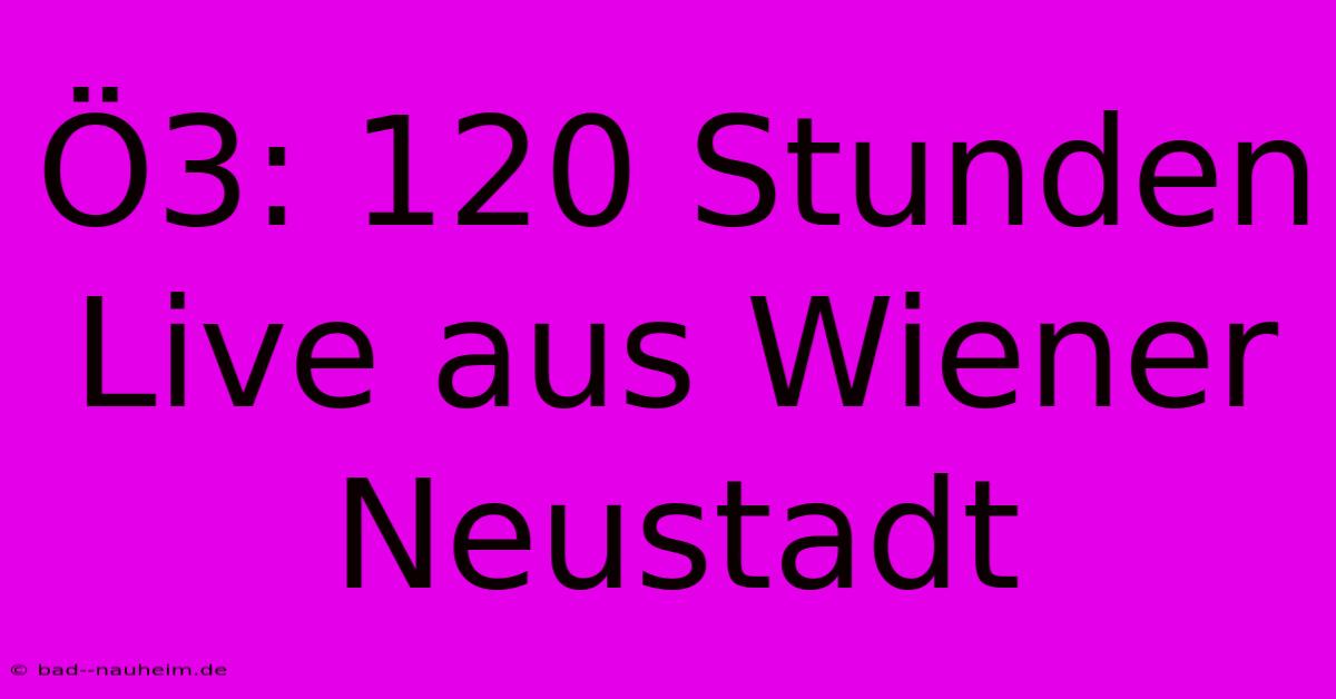 Ö3: 120 Stunden Live Aus Wiener Neustadt