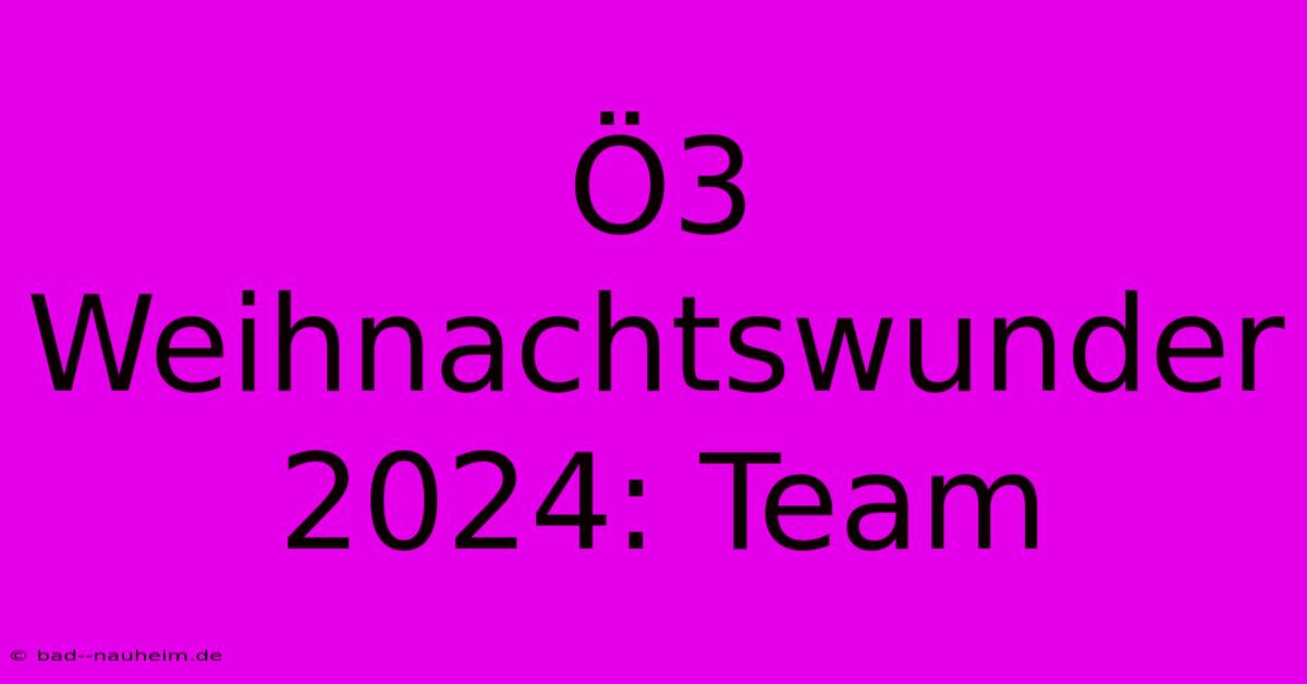 Ö3 Weihnachtswunder 2024: Team