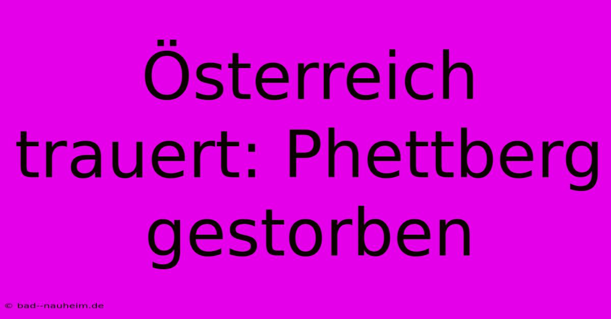 Österreich Trauert: Phettberg Gestorben