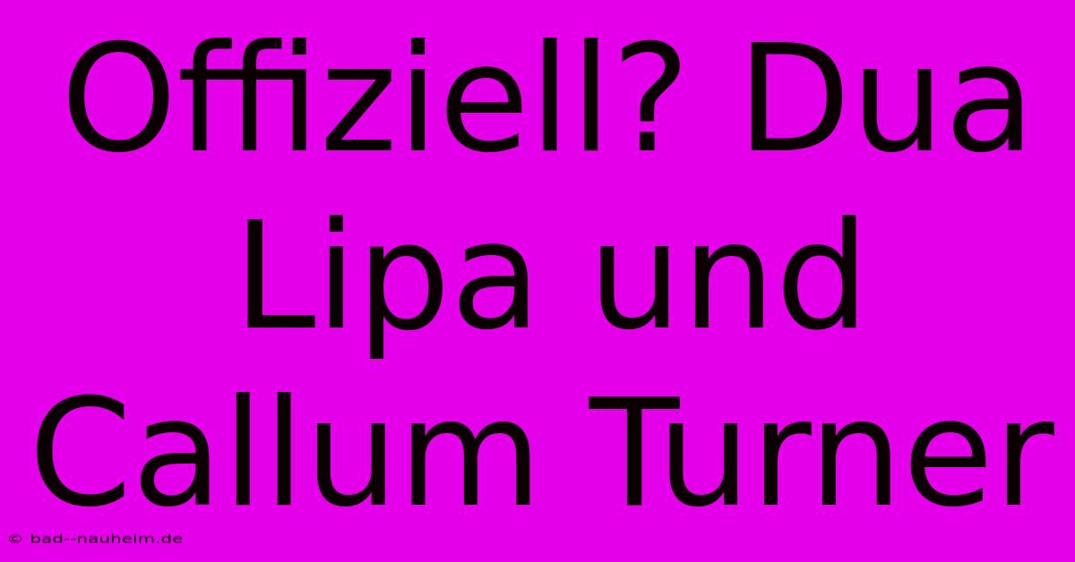 Offiziell? Dua Lipa Und Callum Turner