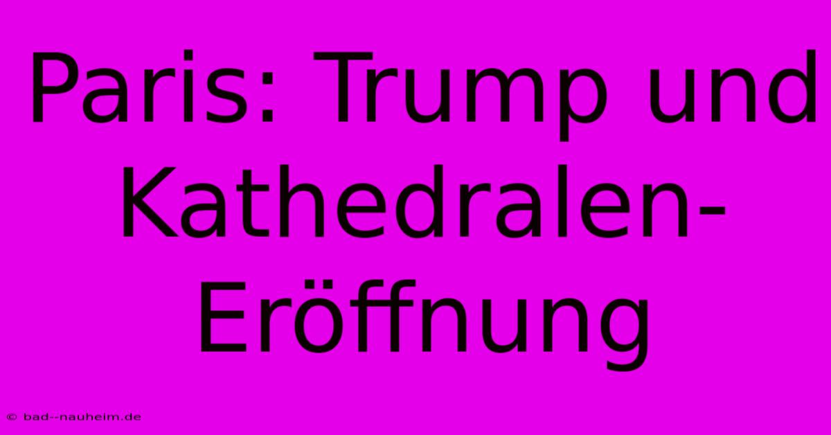 Paris: Trump Und Kathedralen-Eröffnung