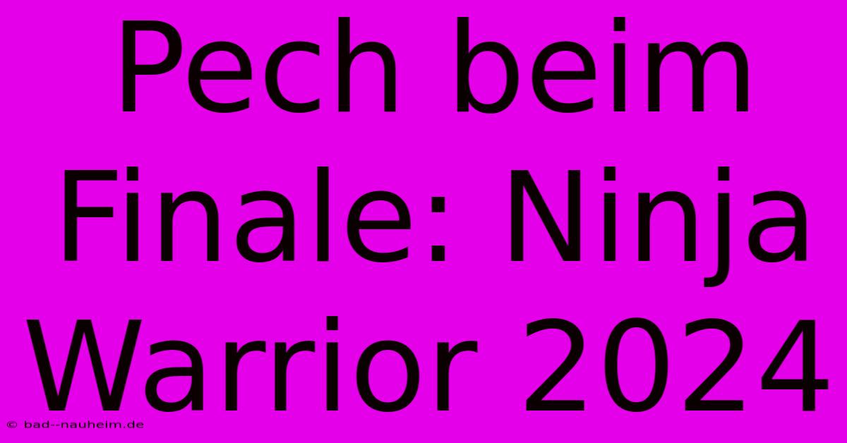 Pech Beim Finale: Ninja Warrior 2024