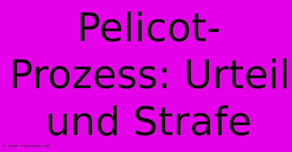 Pelicot-Prozess: Urteil Und Strafe