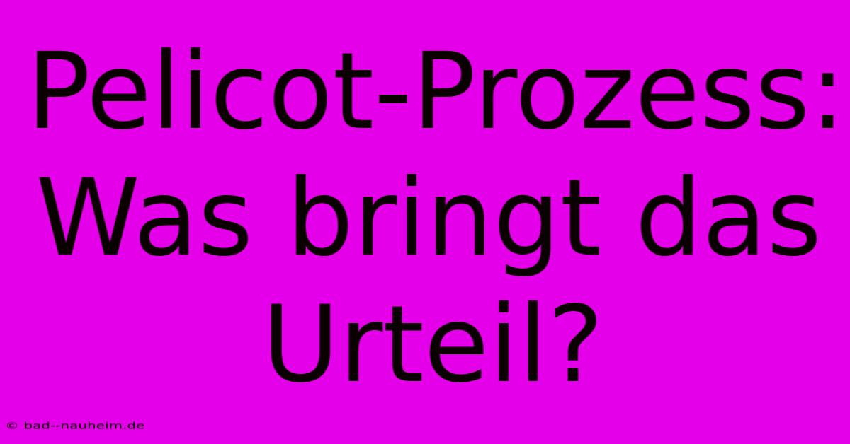 Pelicot-Prozess:  Was Bringt Das Urteil?