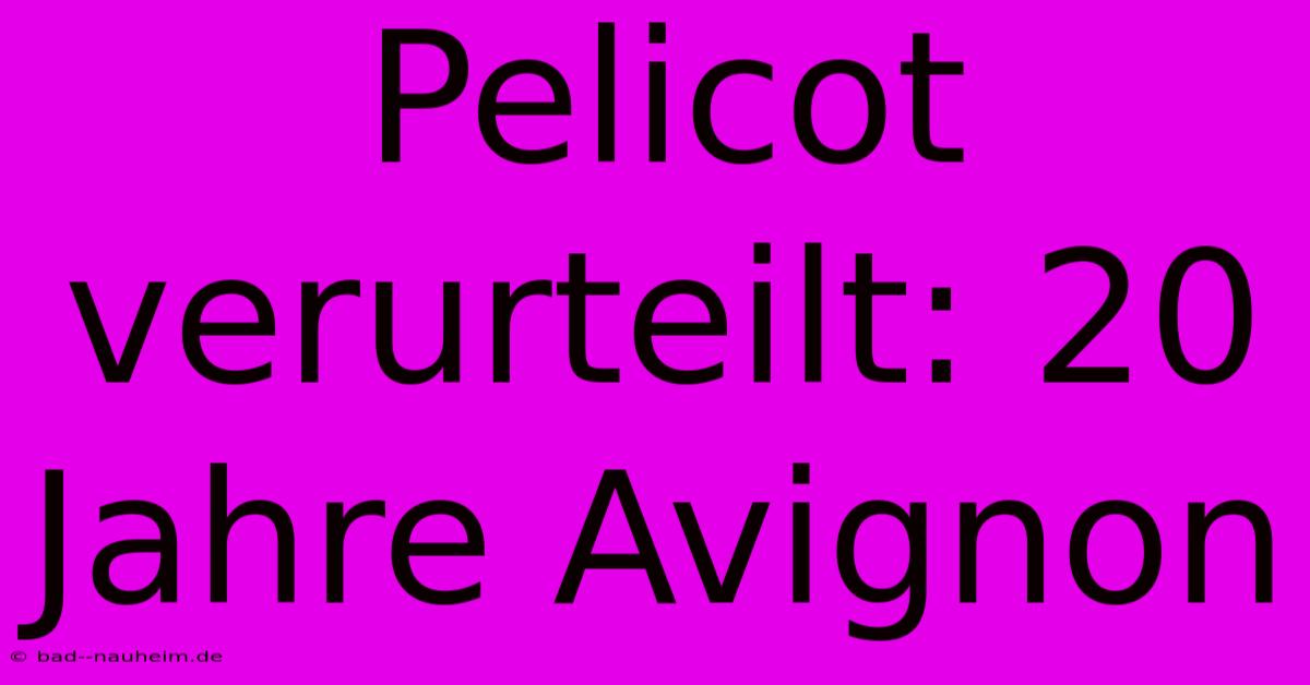 Pelicot Verurteilt: 20 Jahre Avignon