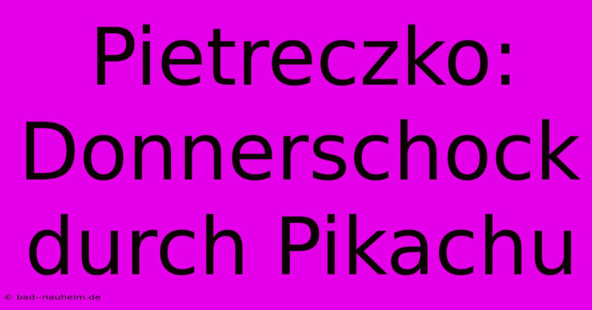 Pietreczko:  Donnerschock Durch Pikachu