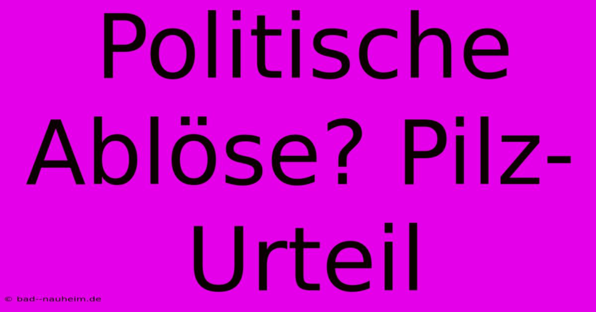 Politische Ablöse? Pilz-Urteil