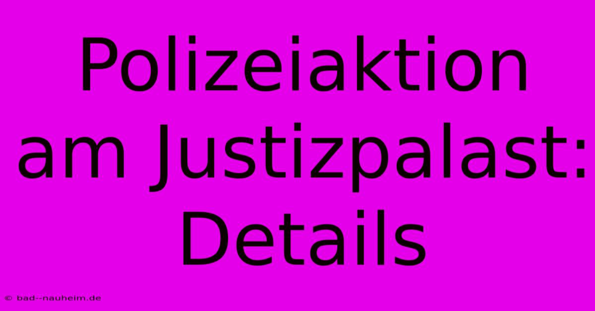 Polizeiaktion Am Justizpalast: Details