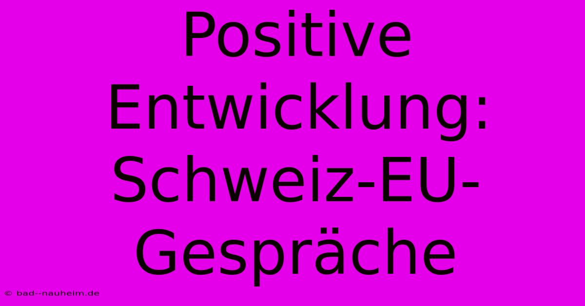 Positive Entwicklung: Schweiz-EU-Gespräche