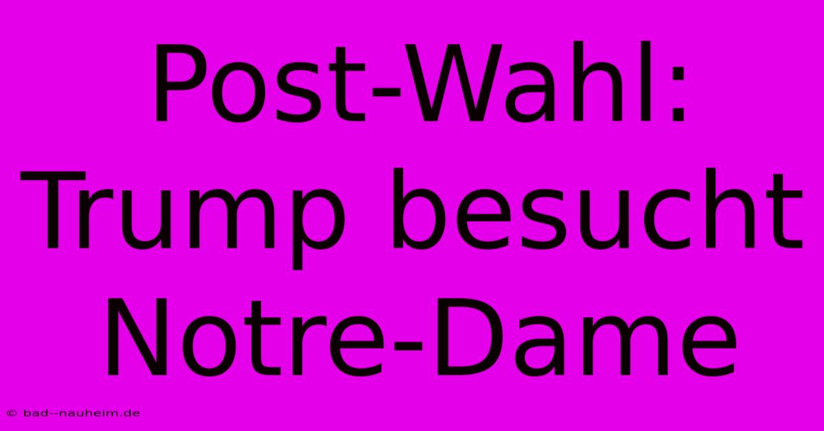 Post-Wahl: Trump Besucht Notre-Dame