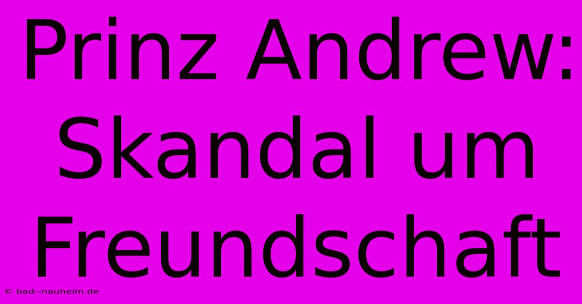 Prinz Andrew:  Skandal Um Freundschaft