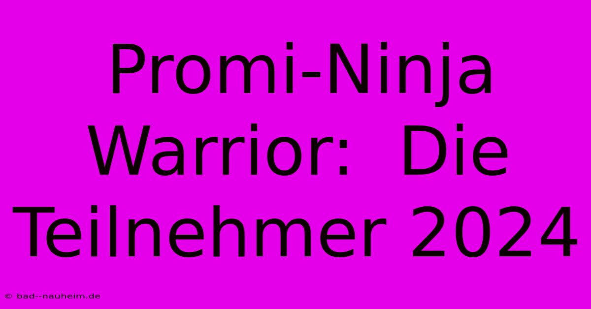 Promi-Ninja Warrior:  Die Teilnehmer 2024