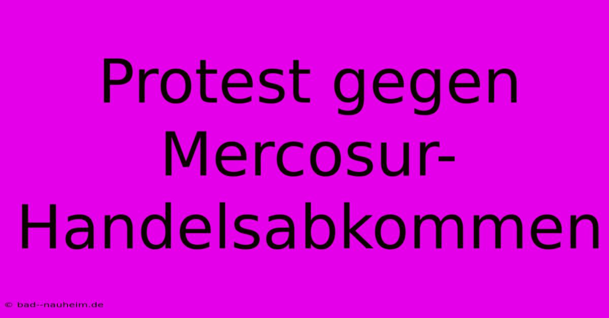 Protest Gegen Mercosur-Handelsabkommen