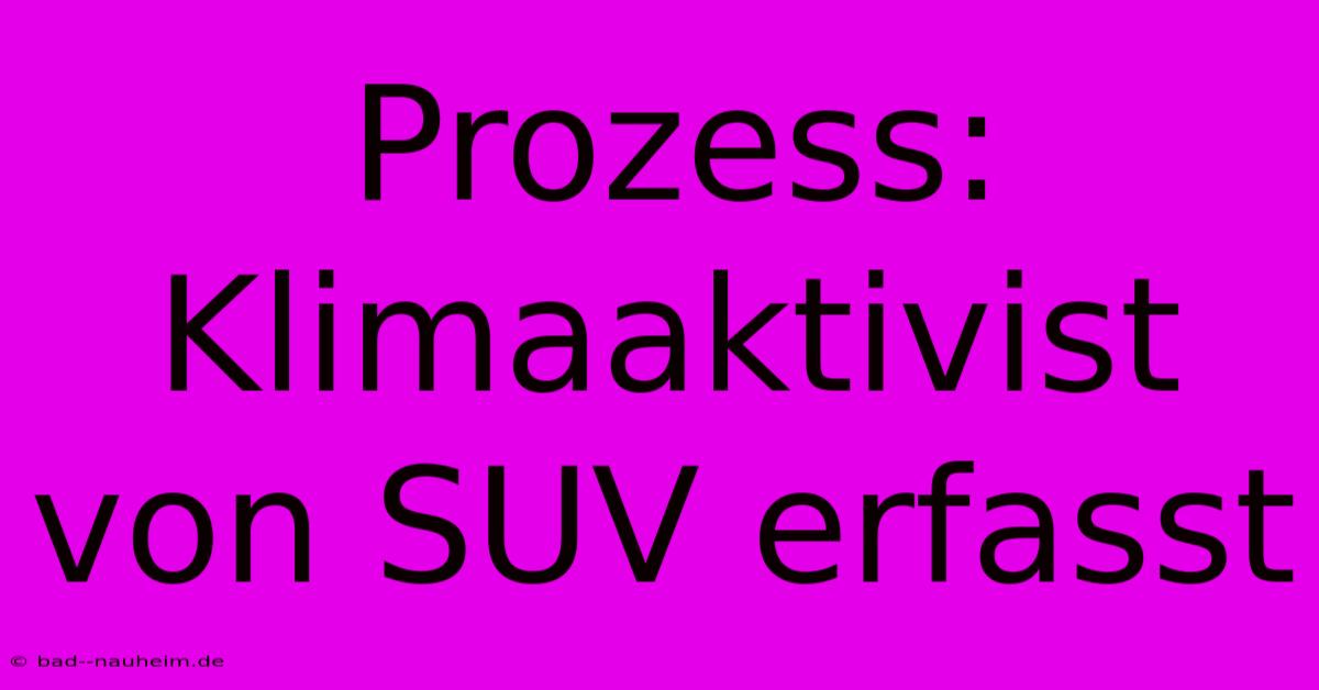 Prozess: Klimaaktivist Von SUV Erfasst