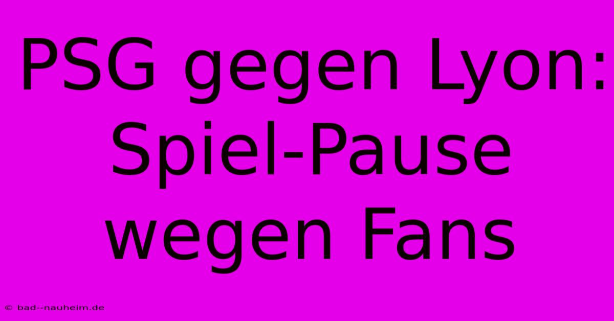 PSG Gegen Lyon: Spiel-Pause Wegen Fans