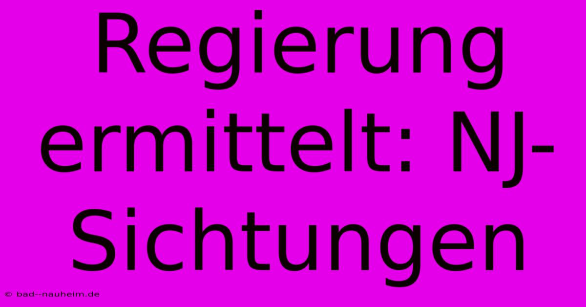 Regierung  Ermittelt: NJ-Sichtungen