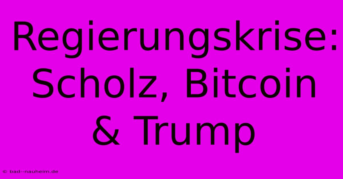 Regierungskrise: Scholz, Bitcoin & Trump