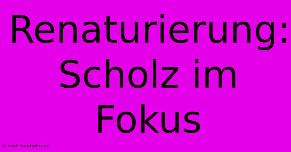 Renaturierung:  Scholz Im Fokus