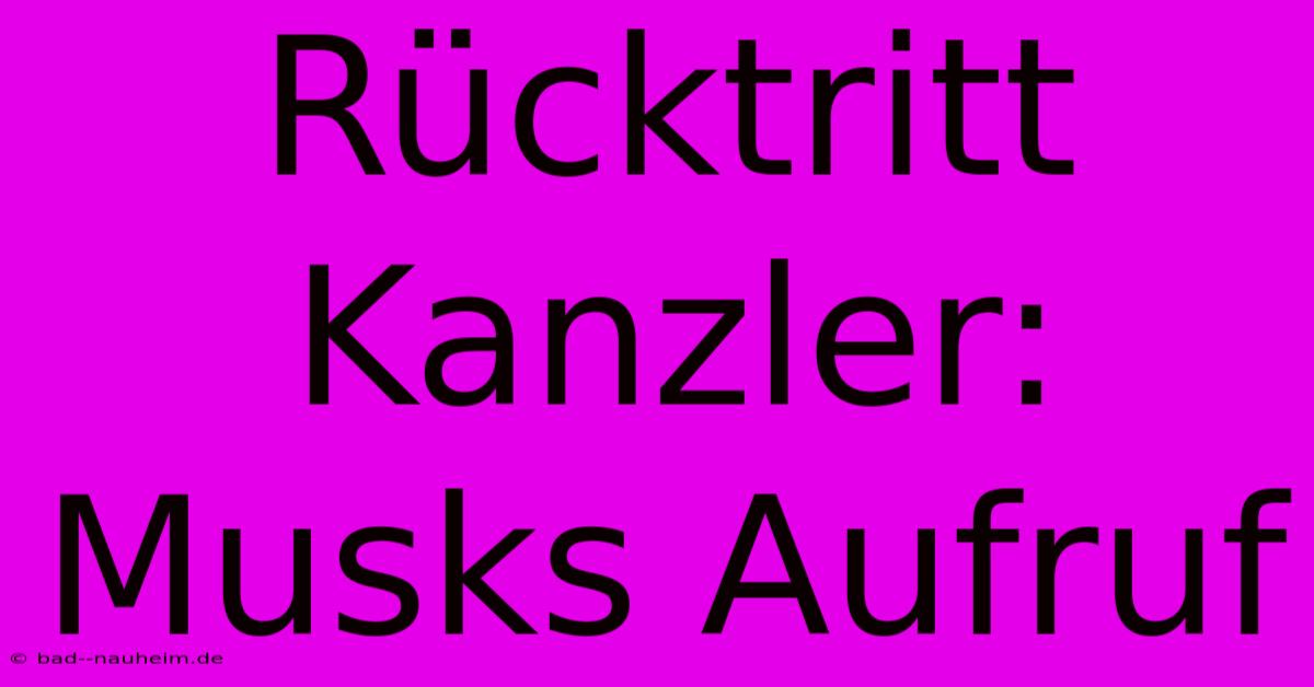 Rücktritt Kanzler: Musks Aufruf