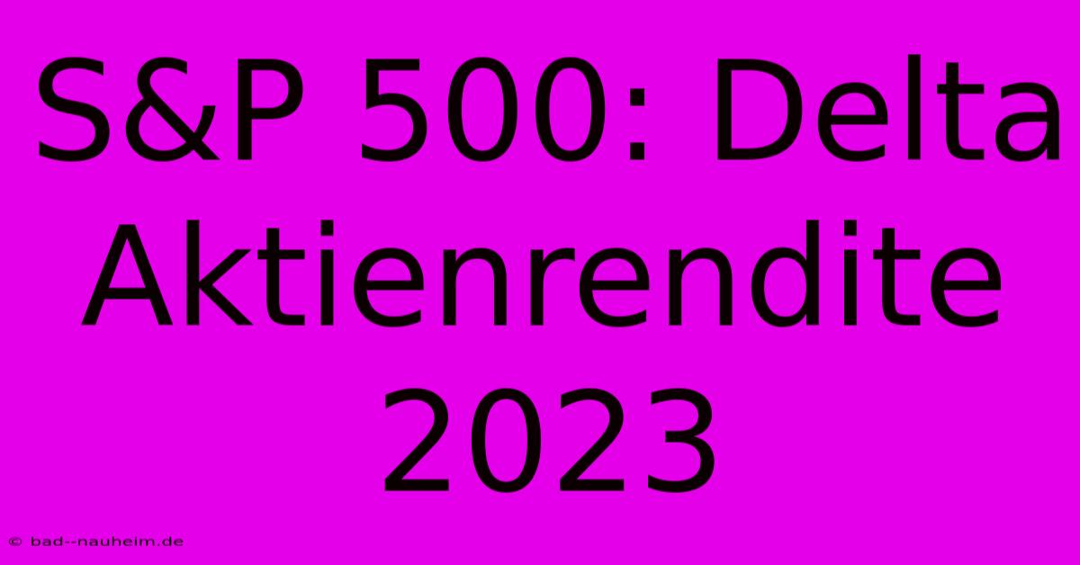 S&P 500: Delta Aktienrendite 2023