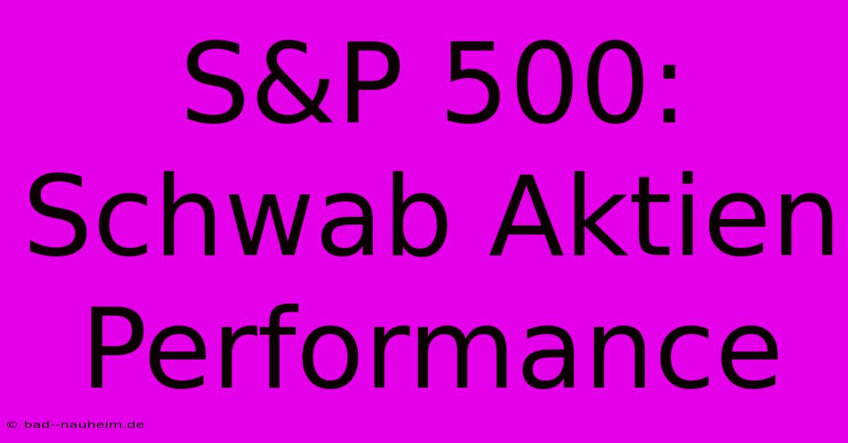 S&P 500: Schwab Aktien Performance