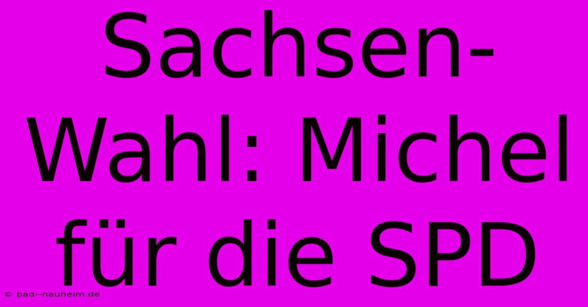 Sachsen-Wahl: Michel Für Die SPD