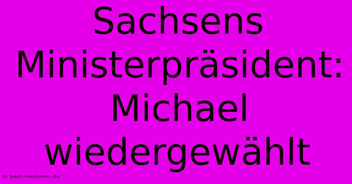 Sachsens Ministerpräsident: Michael Wiedergewählt