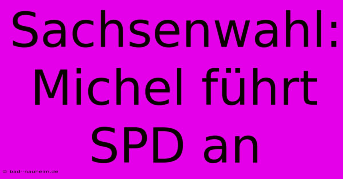 Sachsenwahl: Michel Führt SPD An