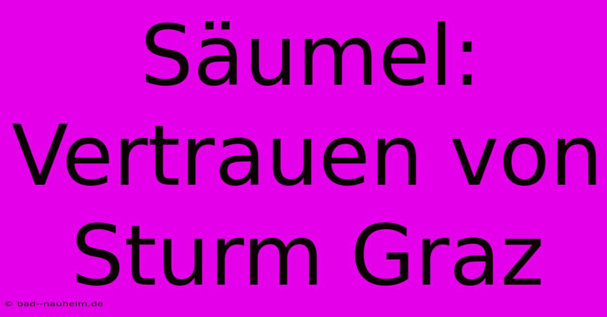 Säumel:  Vertrauen Von Sturm Graz