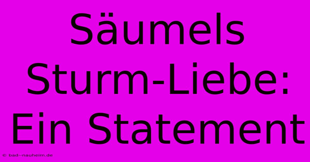 Säumels Sturm-Liebe: Ein Statement