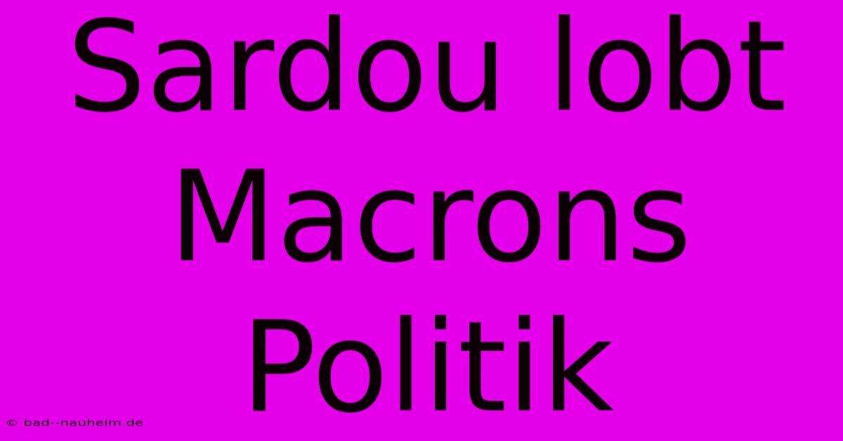 Sardou Lobt Macrons Politik