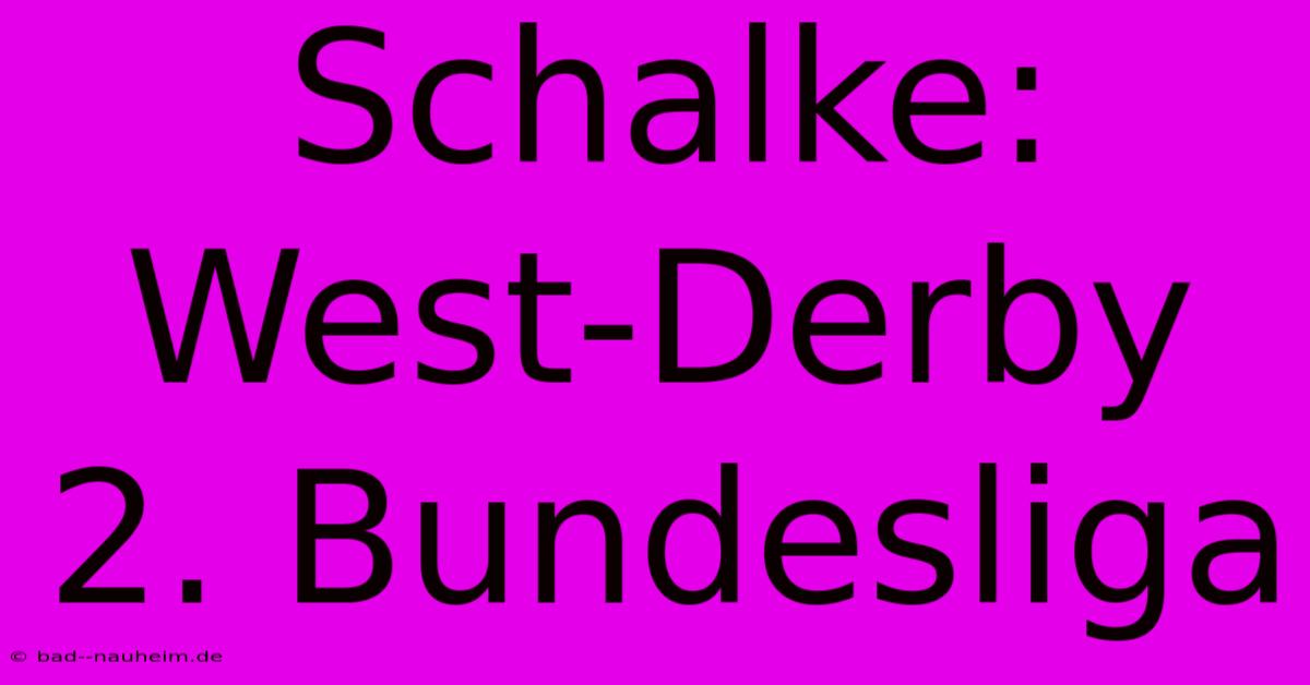 Schalke: West-Derby 2. Bundesliga