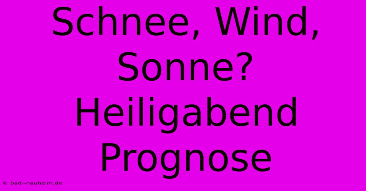 Schnee, Wind, Sonne? Heiligabend Prognose